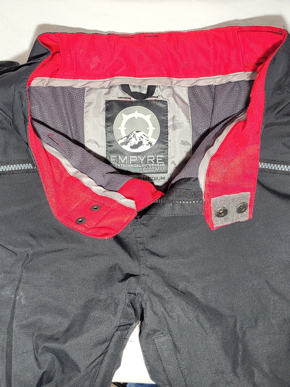 Empyre Kids Black Snowpantd with Red Interior Trim